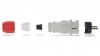 Wtyczka prosta 16A 2P+Z 250V IP54 szary/czerwony WT-54 W-98000